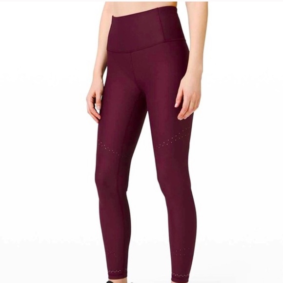 lululemon athletica Pants - Lululemon In Focus Run Tight In Plum Shadow Size 8 Bin 157
